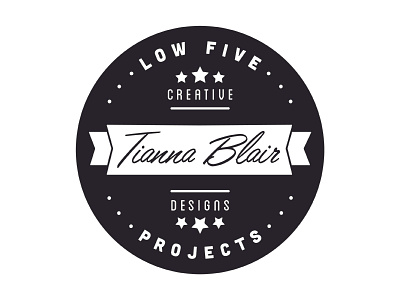 Low Five Projects logo badge badge logo banner logo minimal round