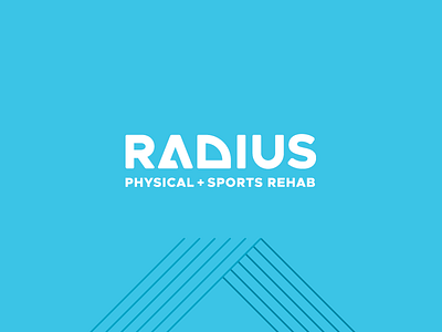 Radius Identity blue branding custom type identity lines logotype physical therapy sports