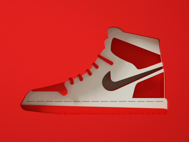 Retro Jordans 3d animation c4d design jordans kicks lasercut paper craft retro sneakers vector