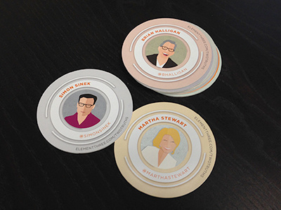 Coaster set coasters faces hubspot illustration inbound people vector