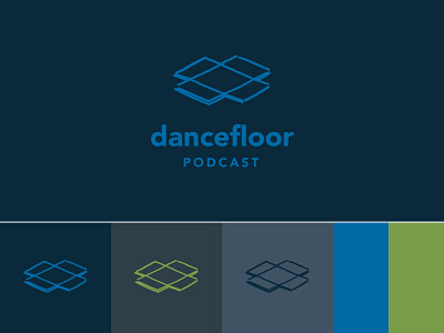 Dancefloor Podcast 2 blue cardboard dance floor earth green podcast sans serif