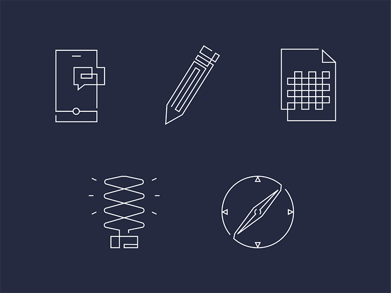 Line Icons line icon phone pencil creative template light bulb compass