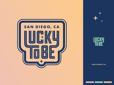 Lucky To Be Logo #1 california logo lucky midnight mint peach stars sun sunset
