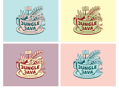 Jungle Java color exploration coffee color study garden java jungle logo pastels plants succulents