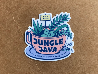 Jungle Java sticker sample coffee garden java jungle plants stickers succulents