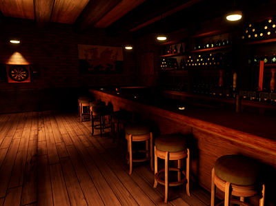 Old Pub - 3D Environment 3d 3d art bar english julia myers materialdesign maya old bar old pub pub substance substancepainter unreal engine 4 unrealengine