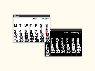 Stendig calendar - Figma prototype design figma typography ui vector