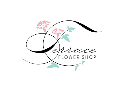 Terrace Flower Shop branding flowers logo vector