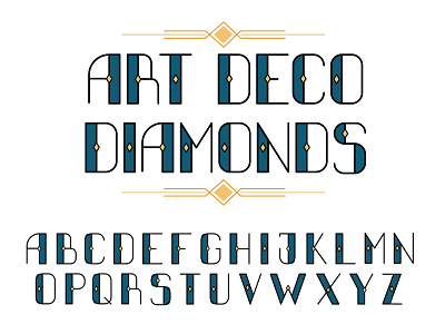 Art Deco Diamonds 1920s art deco typeface typeface design typefaces typography