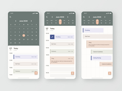 Calendar Mobile App design