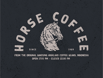 Illustration "HORSE COFFE" badge badgedesign branding design drawing flat illustration illustration design logo vector