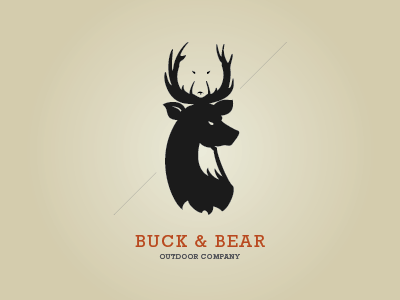 Buck & Bear Logo Design bear deer illustration logo logo design negative space