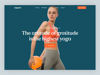 Yogasm - Landing Page (Animation) animated design interaction interface landing page minimal parallax typography ui ux video web website yoga