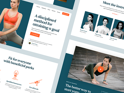 Yogasm - Section Explorations design interface landing page minimal typography ui ux web website yoga