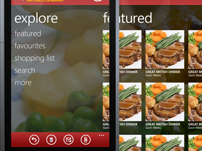 Concept for a well known food app (WP7)