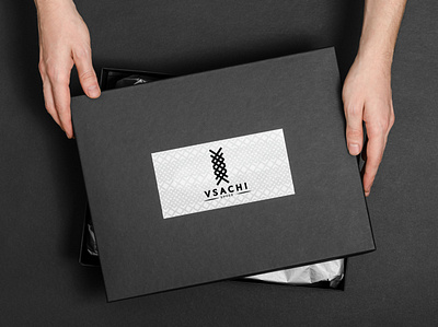 VSACHI logo branding icon logo packaging design shoe store