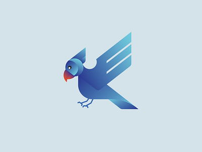 bird animal bird blue character geometric gradient icon design logo nucleolus