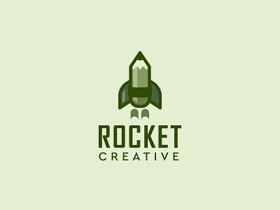 rocket creative dailylogochallenge dailylogochallengeday1 dual meaning logo greens nucleolus nucleolusdesign pencil rocket rocketcreative