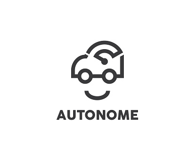 autonome blackandwhite car design logo nucleolus playful logo smile wifi