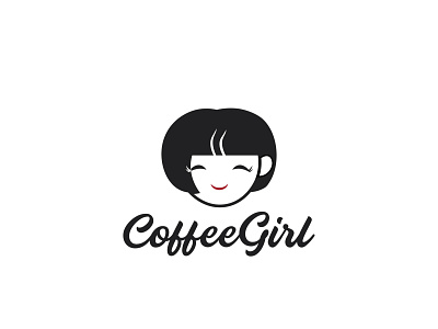 coffee girl blackandwhite character coffee cup dual meaning logo girl glass logo logodesign logoinspiration nucleolus playful logo