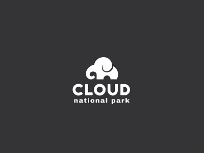 cloud national park animal blackandwhite brand dual meaning logo logo logodesign nationalpark nucleolus playful logo trademarklogo