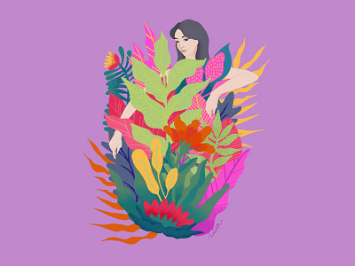 Plant lady adobe photoshop art work contemporary art digital art digital illustration digital painting illustration illustrator artist print surface design wacom