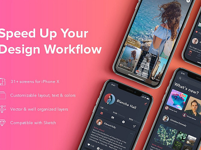 Zingo - Social App UI Kit app bundle buy chat elements material mobile app mockup sell social stock uikit vector web