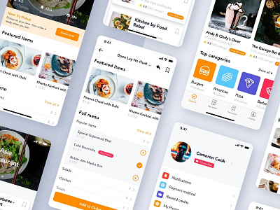 Fozzi - Food Delivery App UI Kit chat delivery feed food food app form material message mobile ui profile sign sign in signup social ui ui kit