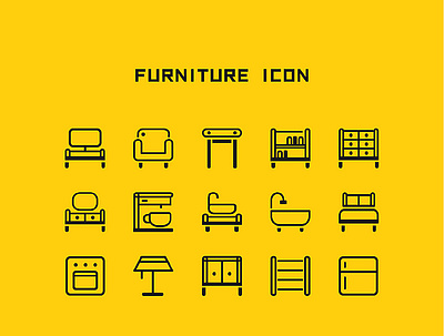 Furniture Icon ux 图标 插图 设计