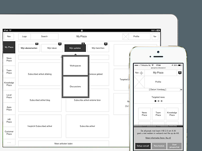 Me Plaza Concept Wireframes abn amro concepts morgen portal user journey wireframes