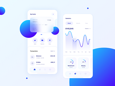 Finance Application bank bank app bank ui figma finance app glass glassmorphism light