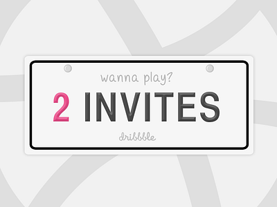 Dribbble x 2 car plate draw invitation invite wanna play