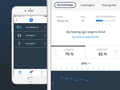 Hearing app app clean dark interface mobile ui ux