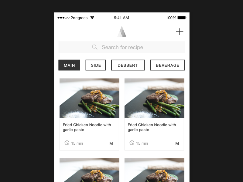 SALT recipe grid view by Seong on Dribbble