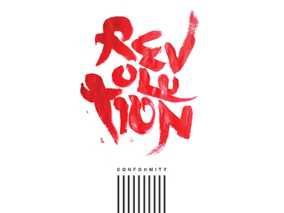 Revolution VS Comformity handdrawing lettering typography