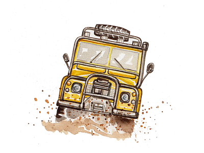 Off road - Day #033 car illustration jeep offroad watercolor watercolour