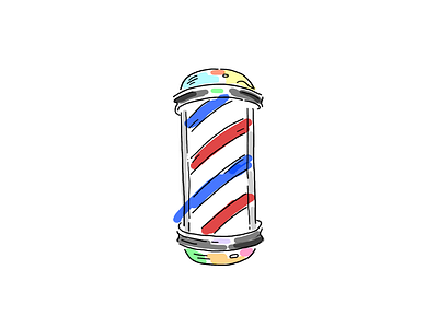 Barber pole - Day #043 barber illustration watercolor watercolour