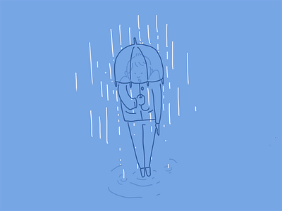 Fit - Day #061 character drawing illustration rain