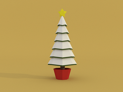 Christmas Pot 3d model christmas christmas tree low poly pot star tree