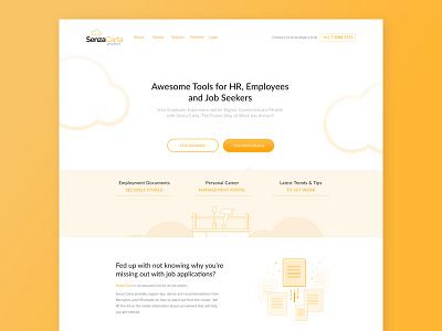 Senza Carta Landing Page agency cloud creative hr icons illustrations web website