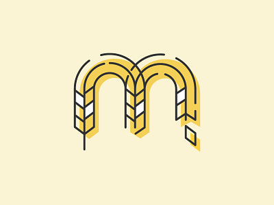 Letter M letter logo m microservice service shadow tech technology wechat wheat yellow