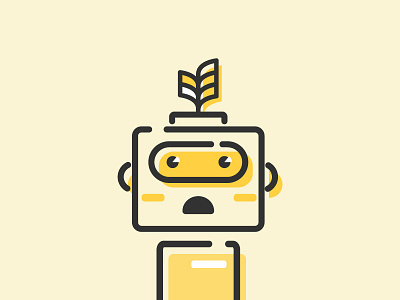 Bot bot face illustration max robot wheat yellow