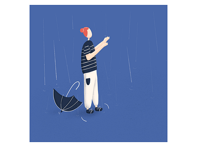 Rain abstract bomb character illustration instagram motion rain umbrella