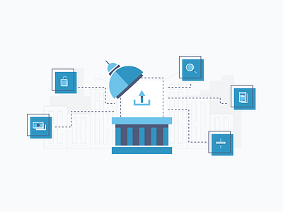 Document uploader bank document illustration lock money note plus stack upload