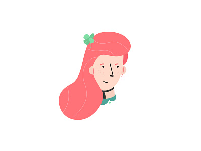 Irish Girl avatar clover four leaf clover ginger hair irish leaf