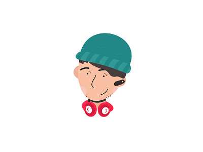 Startup Guy avatar beanie bluetooth character earphone hair smile startup