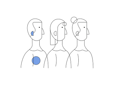 Human abstract blue character circle human icon illustration line man woman