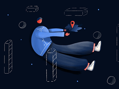 Universe abstract avatar bomb character float illustration instagram place universe