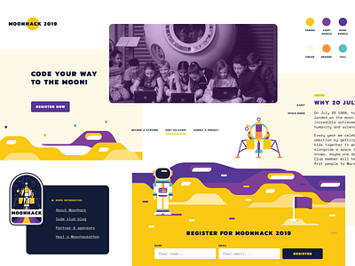 Style Tiles code colours illustration kids moodboard moonhack palette scheme space spaceship style tiles typography web webdesign