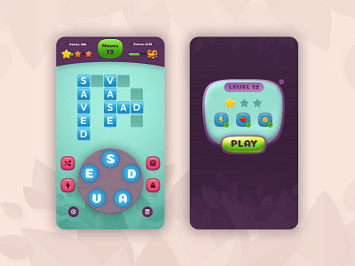 game interface app button color cute design fun game game interface game ui illustration play popup typography ui ux
